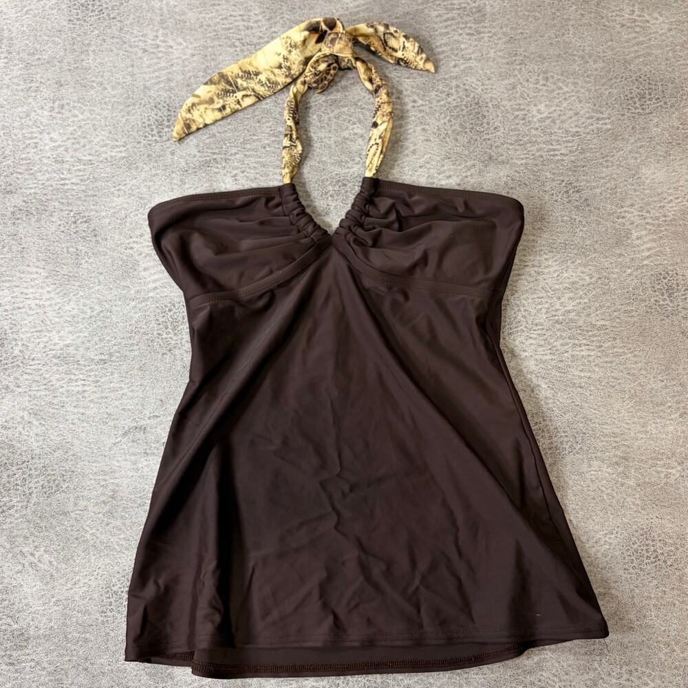 Mixit Brown Halter Tankini Top